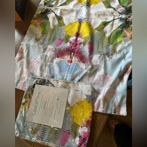 New in bag laura park poppy blue king size microlux shams